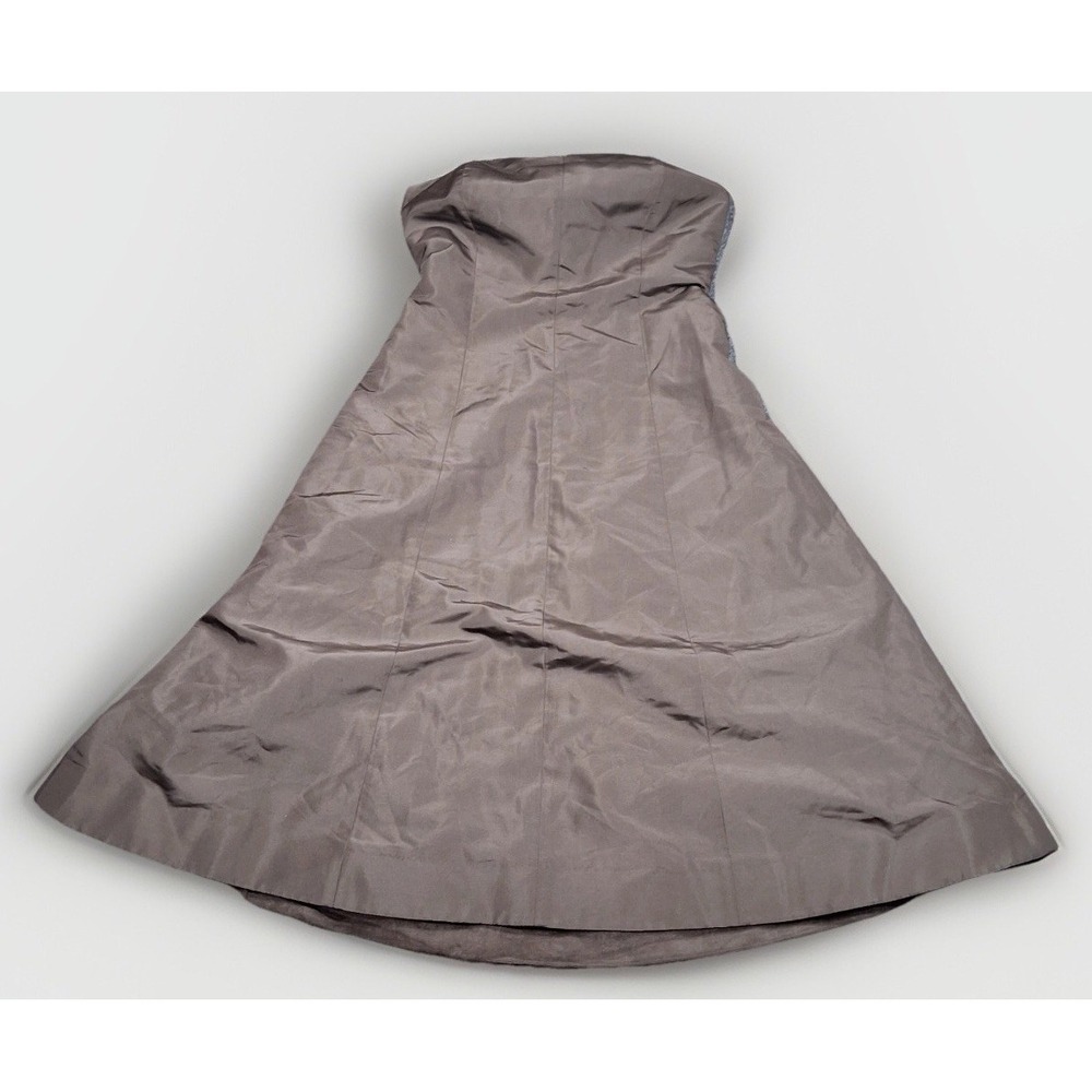 J.Crew Women Brown 100% Silk Strapless A-Line Midi Dress 73877 Size 2